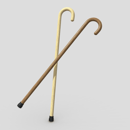 Walking Stick - low poly PBR 3d model