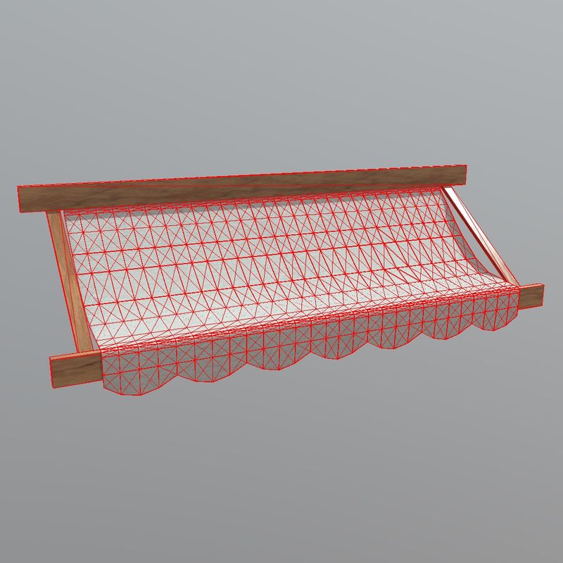 Awning 2 - low poly PBR 3d model