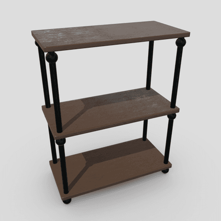 Shelf 4 - low poly PBR 3d model