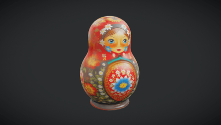 Matryoshka Doll - low poly PBR 3d model