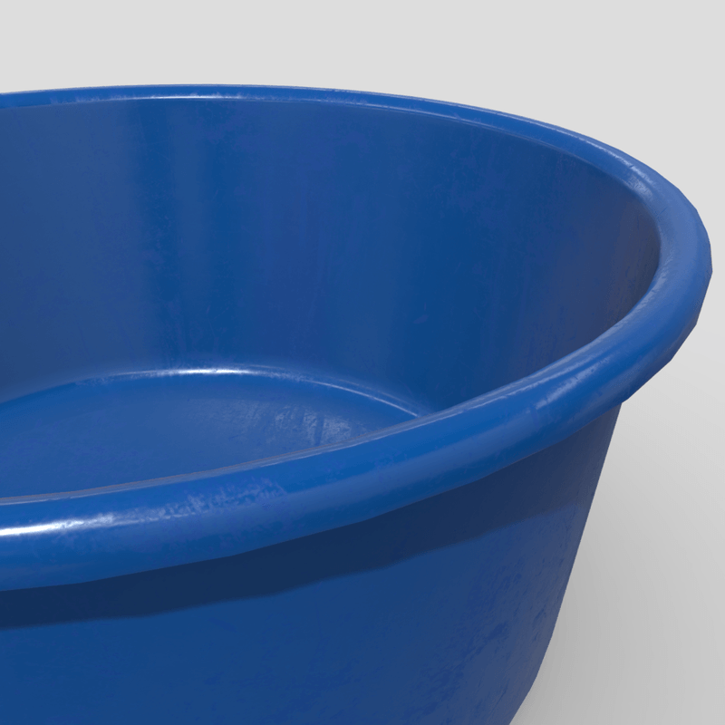 CC0 - Plastic Wash Basin 2 - low poly PBR 3d model