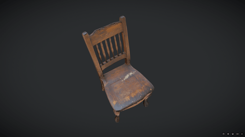 Decayed Wooden Chair - low poly PBR 3d model
