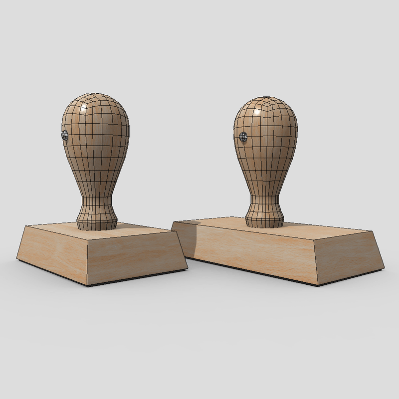 Rubber Stamp 2 - low poly PBR 3d model