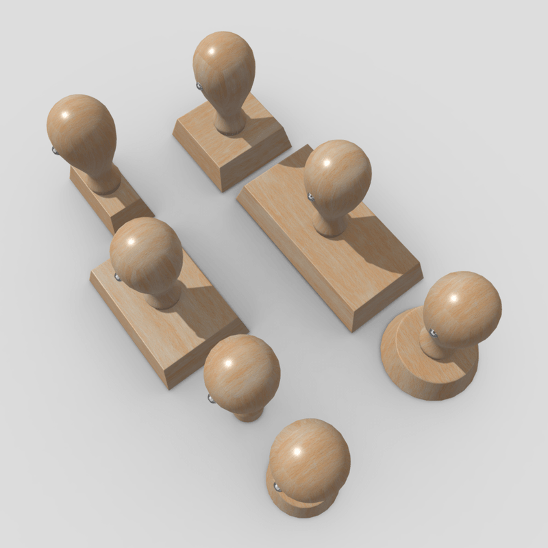 Rubber Stamp Pack - low poly PBR 3d model