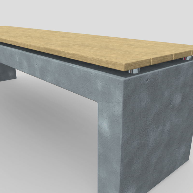 Bench 2 - low poly PBR 3d model