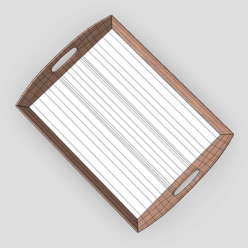 Tray 4 - low poly PBR 3d model