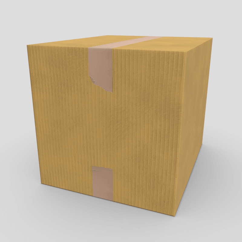 CC0 - Cardboard Box Closed - low poly PBR 3d model