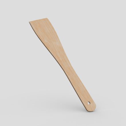 CC0 - Wooden Spatula - low poly PBR 3d model