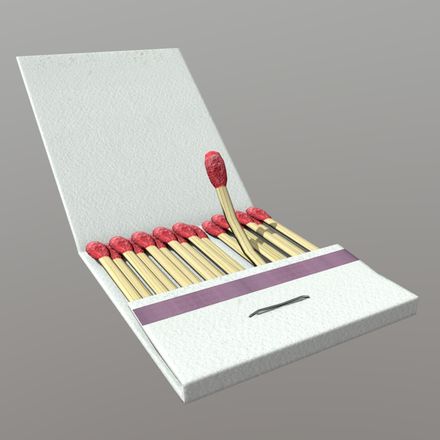 Matches - low poly PBR 3d model