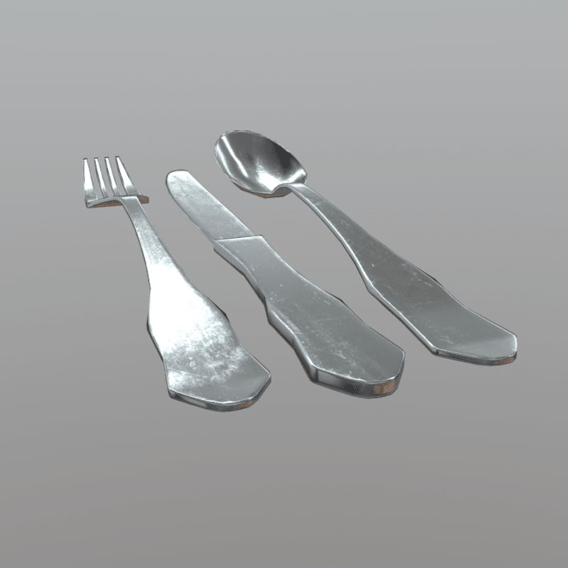 CC0 - Cutlery - low poly PBR 3d model