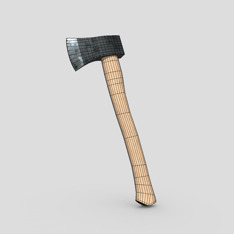 Hatchet 2 - low poly PBR 3d model