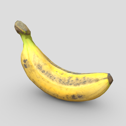 Banana - low poly PBR 3d model