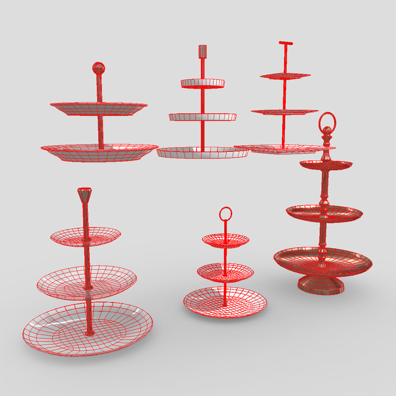 Etagere Pack - low poly PBR 3d model