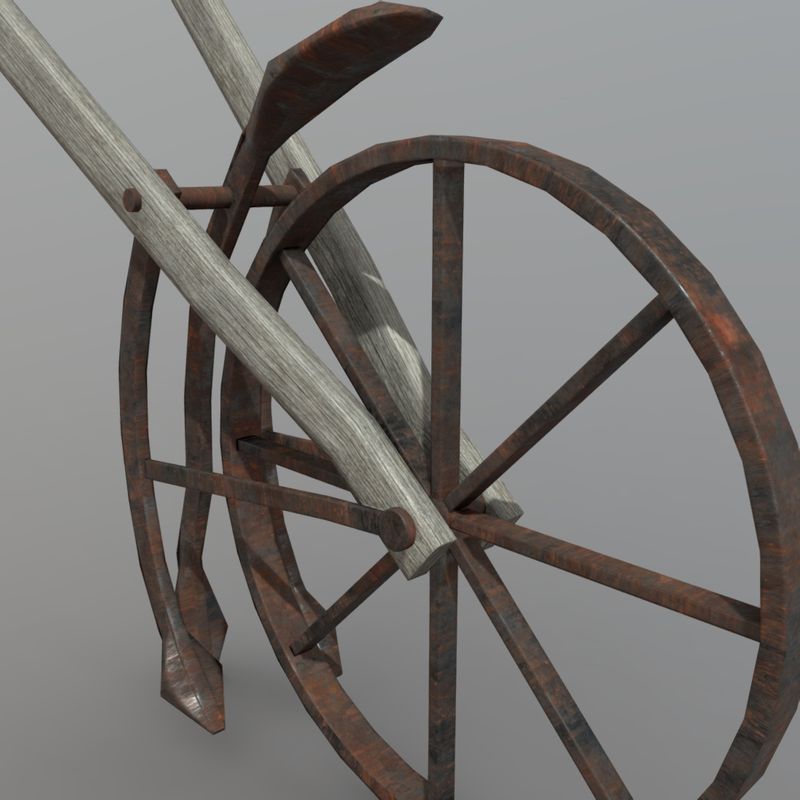 Cultivator - low poly PBR 3d model