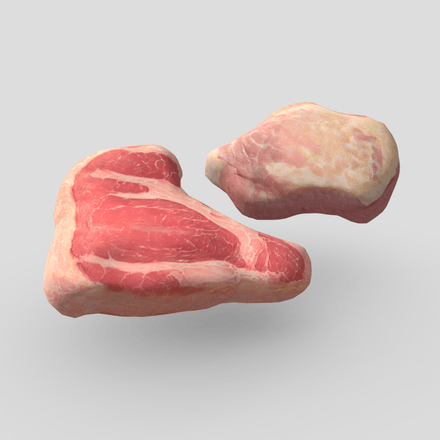 CC0 - Steaks - low poly PBR 3d model