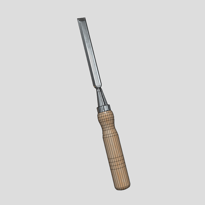 CC0 - Chisel 3 - low poly PBR 3d mdoel