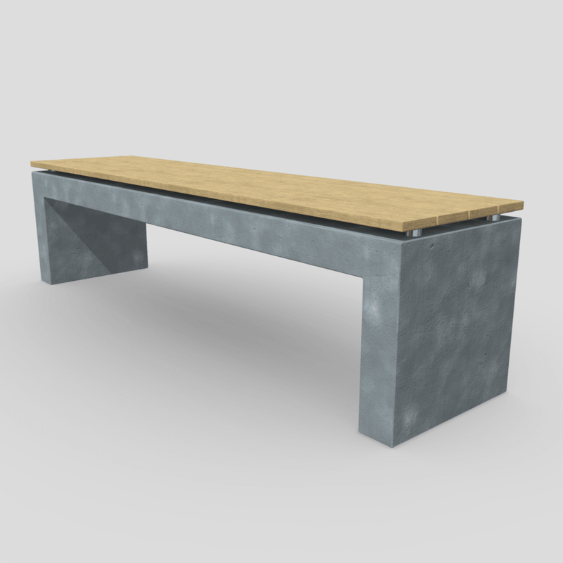 Bench 2 - low poly PBR 3d model