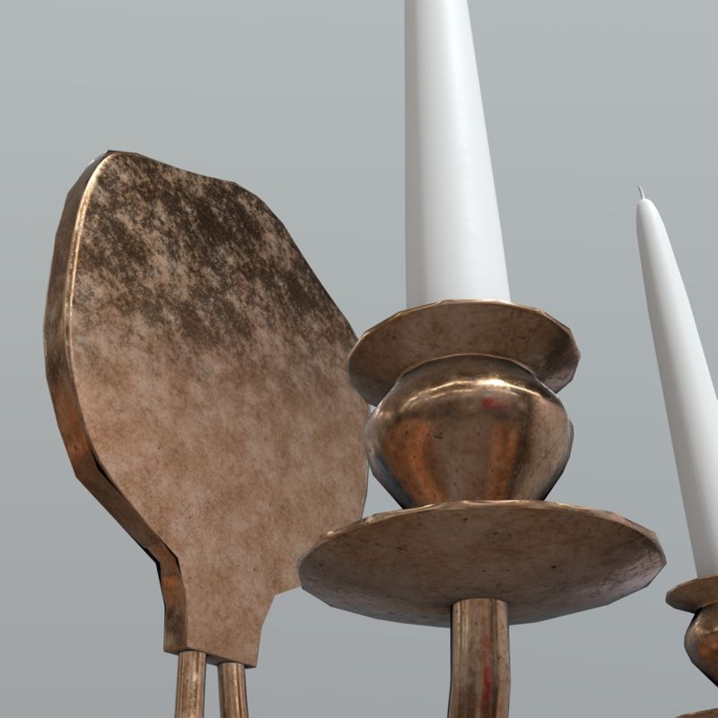 Candle Holder 3 - low poly PBR 3d model