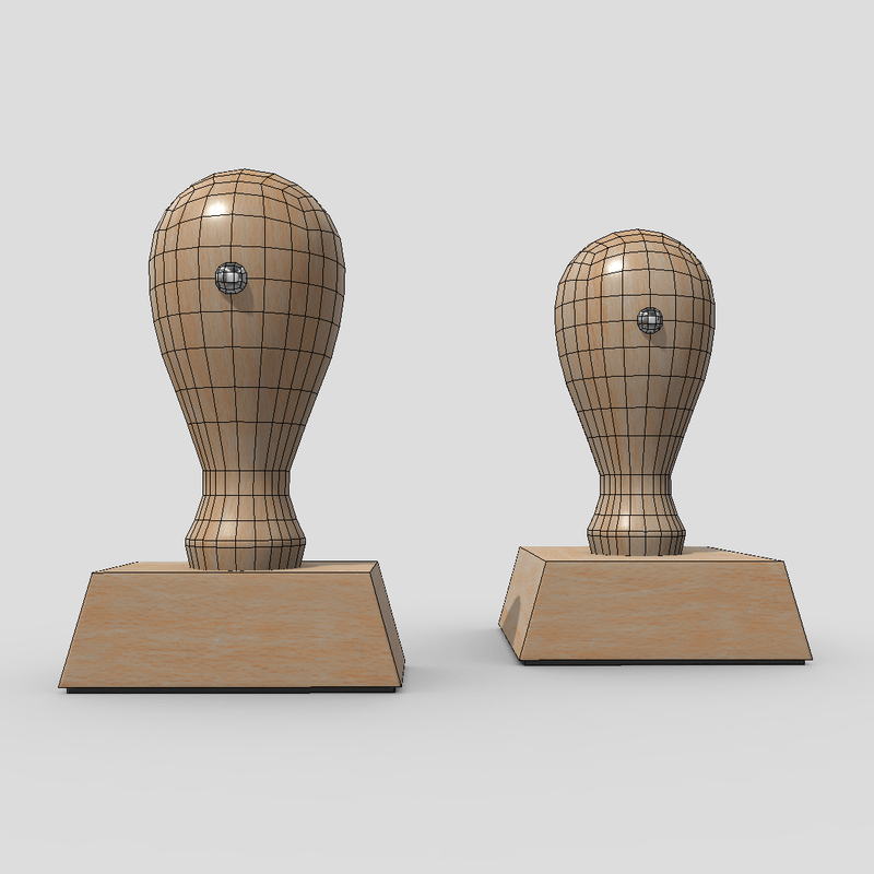 Rubber Stamp - low poly PBR 3d model