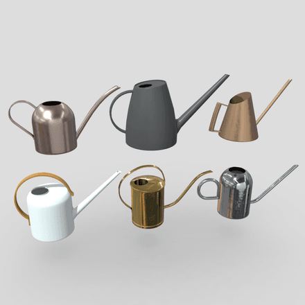 Watering Can Pack - low poly PBR 3d model