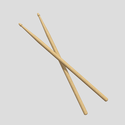 Drumsticks - low poly PBR 3d model