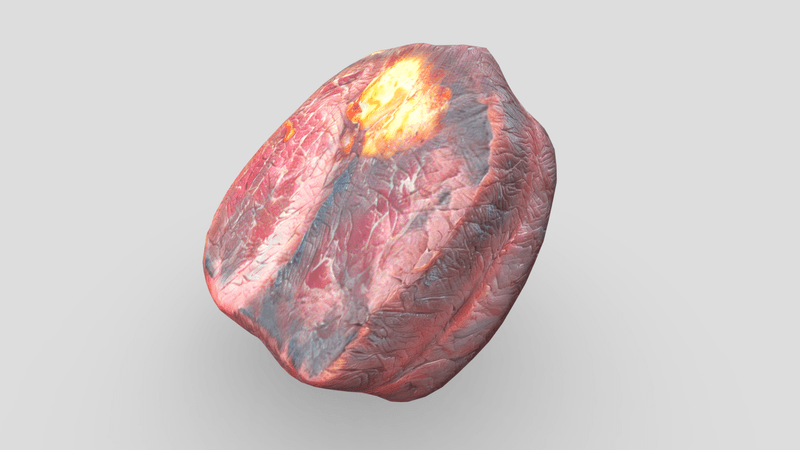 CC0 - Well Done Cooked Steak - low poly PBR 3d model