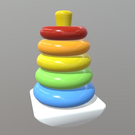 Toy Pyramid - low poly PBR 3d model