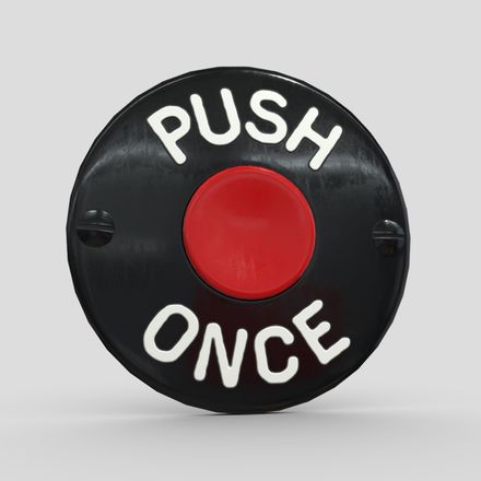 Push Once Button - low poly PBR 3d model