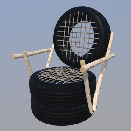 Tire Chair - PBR 3D Model