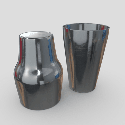 Cocktail Shaker Open 2 - low poly PBR 3d model