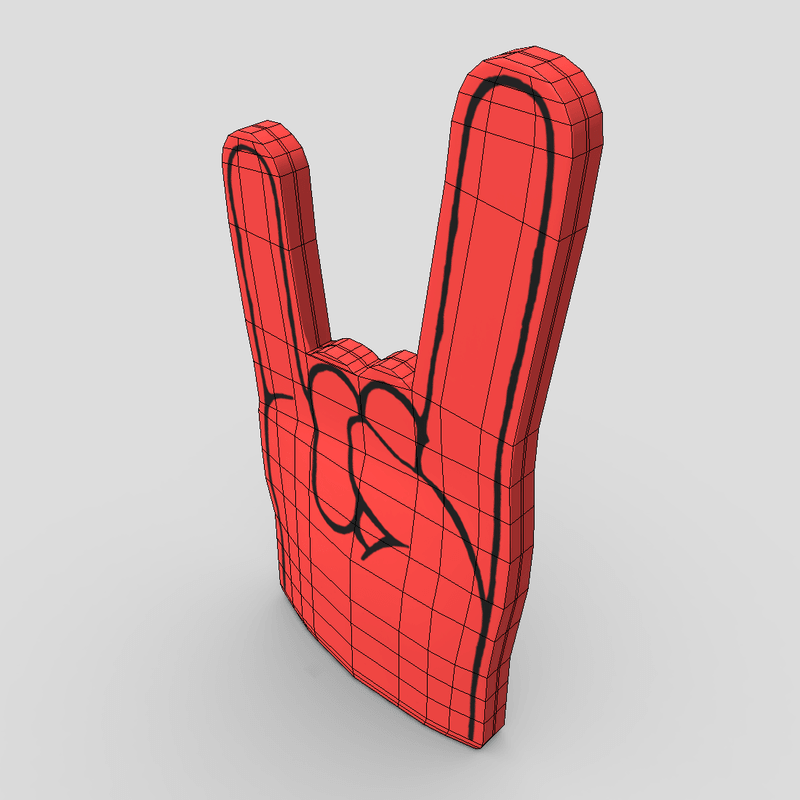 Foam Finger 3 - low poly PBR 3d model