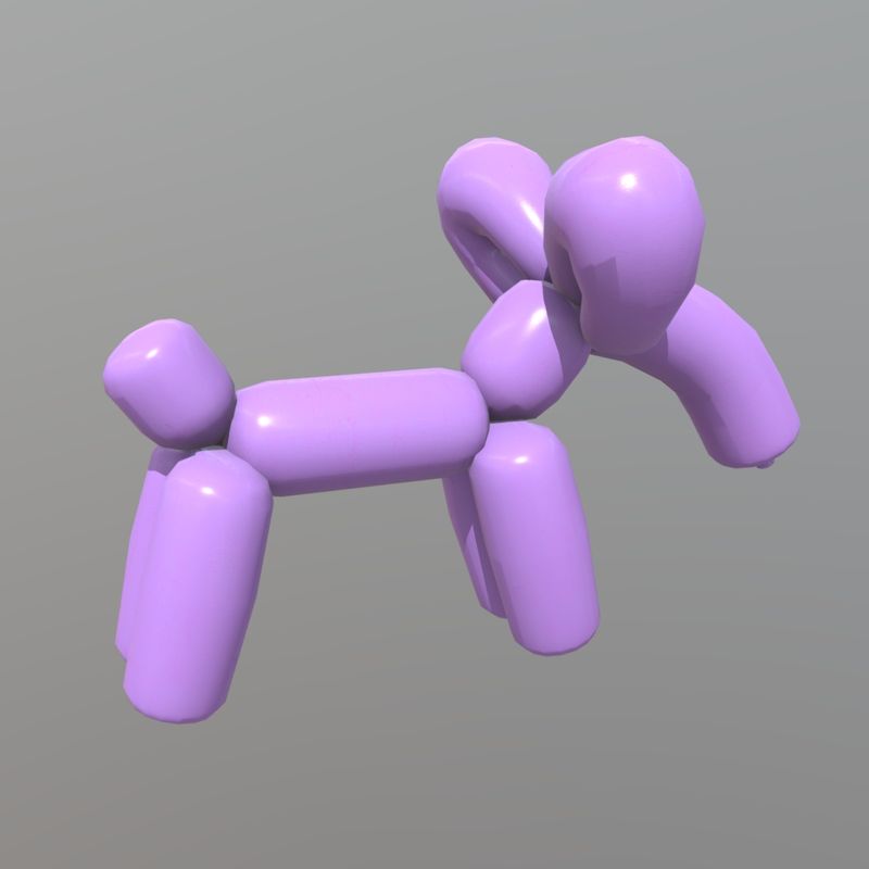 Balloon Elephant - low poly PBR 3d model