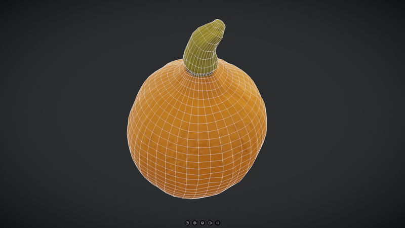 Hokkaido Pumpkin - low poly PBR 3d model