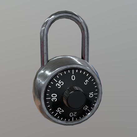 Padlock - low poly PBR 3d model