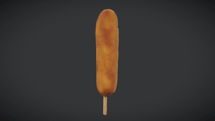 Corn Dog - low poly PBR 3d model