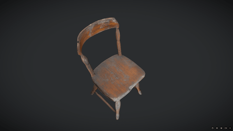 Decayed Wooden Chair 3 - low poly PBR 3d model