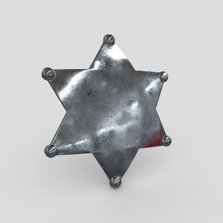 Sheriff Badge - low poly PBR 3d model