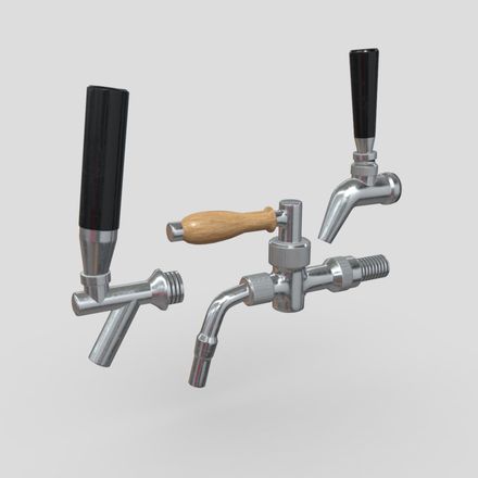 Beer Tap Faucet Pack - low poly PBR 3d model