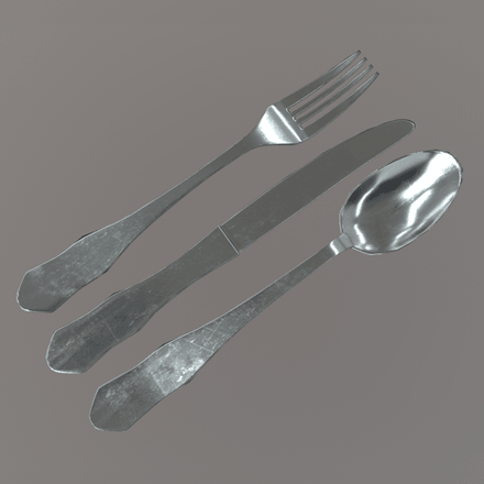 CC0 - Cutlery - low poly PBR 3d model