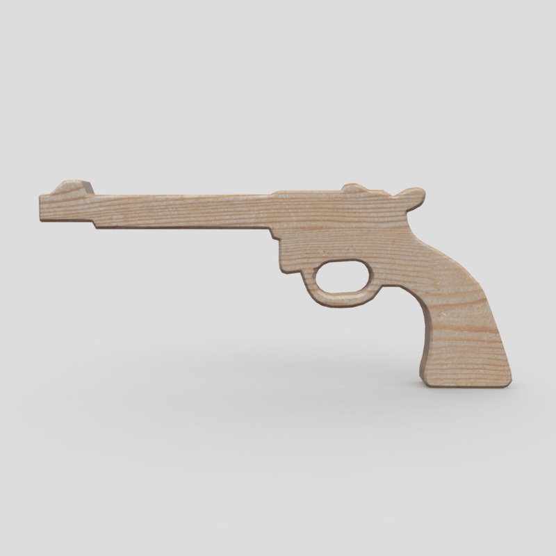 Wooden Toy Gun 3 - low poly PBR 3d model