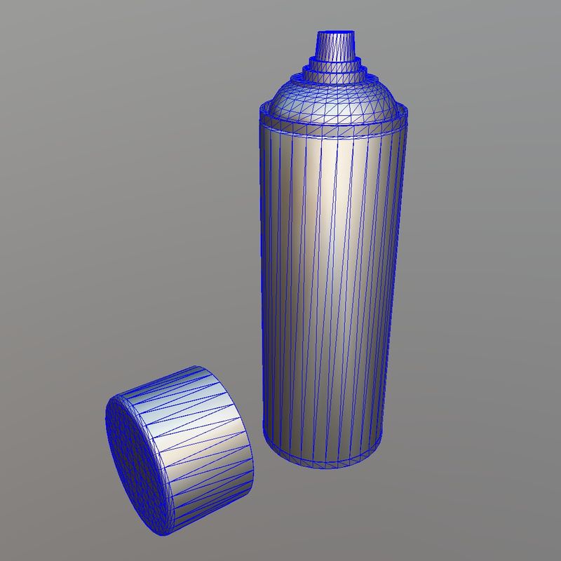 Spray Can - low poly PBR 3d model