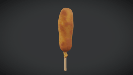 Corn Dog 2 - low poly PBR 3d model