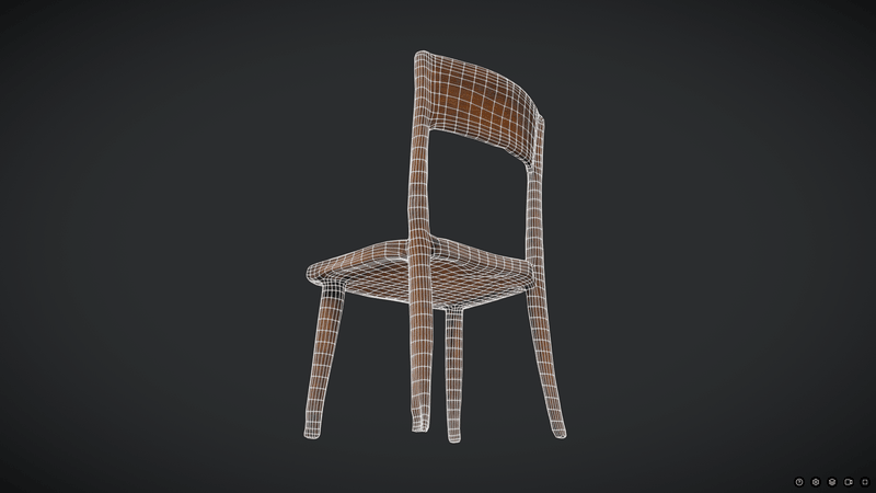 Decayed Wooden Chair 2 - low poly PBR 3d model