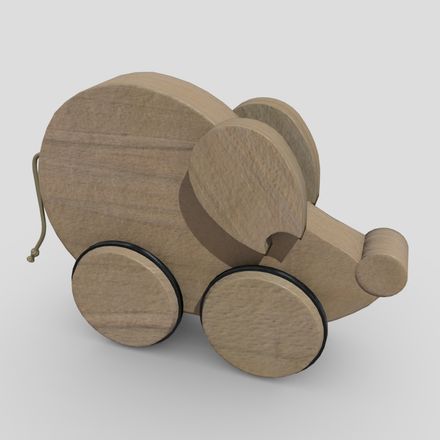 Wooden Mouse Toy - low poly PBR 3d model