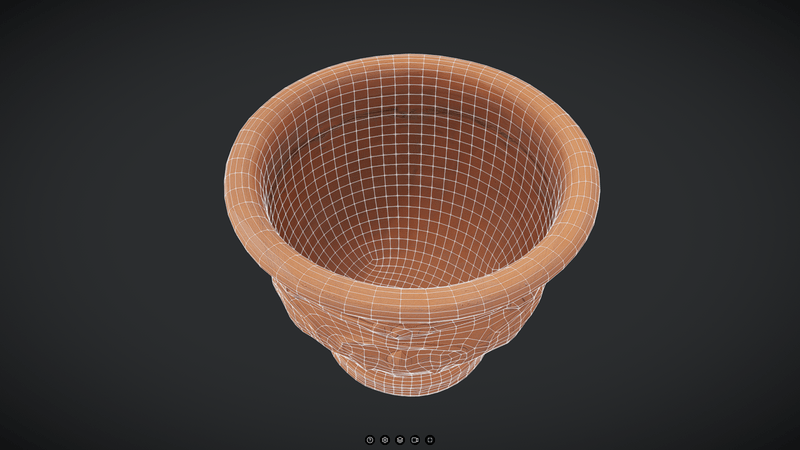Terracotta Plant Pot 2 - low poly PBR 3d model