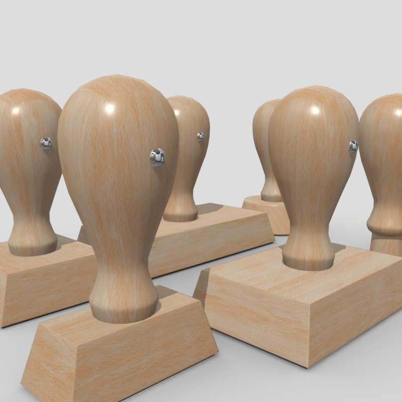 Rubber Stamp Pack - low poly PBR 3d model