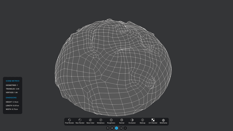 Seeded Bread Roll - low poly PBR 3d model