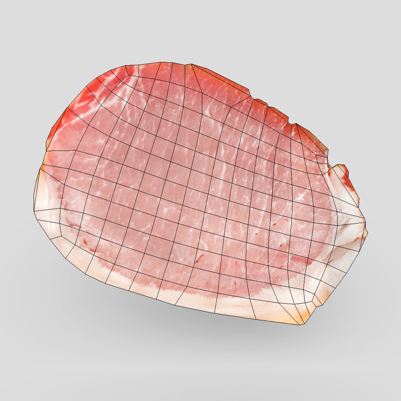 CC0 - Slice of Ham - low poly PBR 3d model