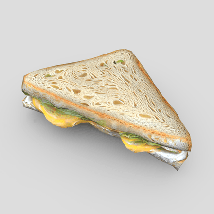 Slice of a Sandwich - low poly PBR 3d model