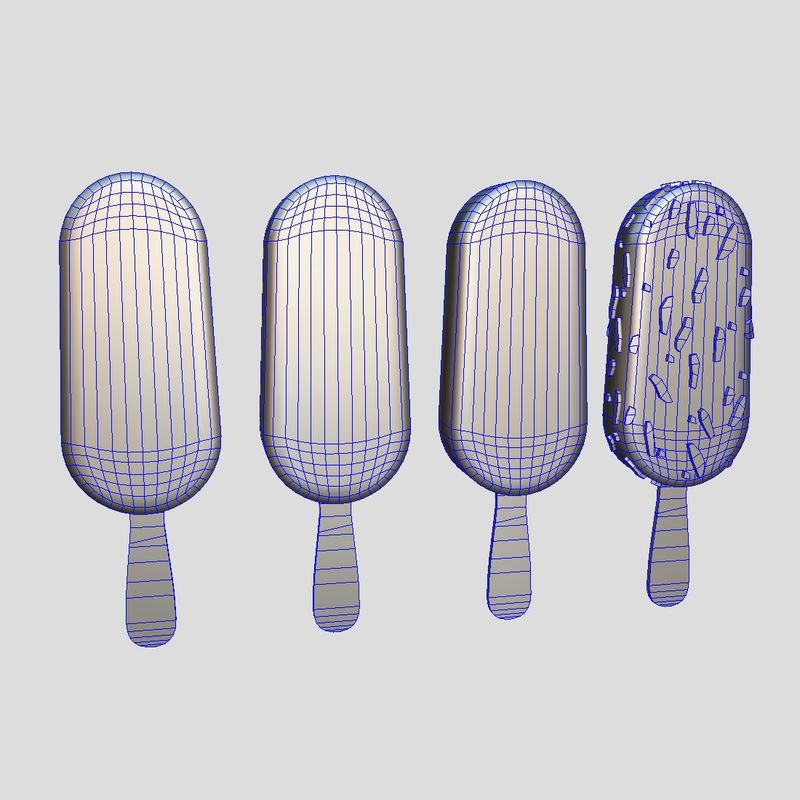 Popsicle Pack - low poly PBR 3d model